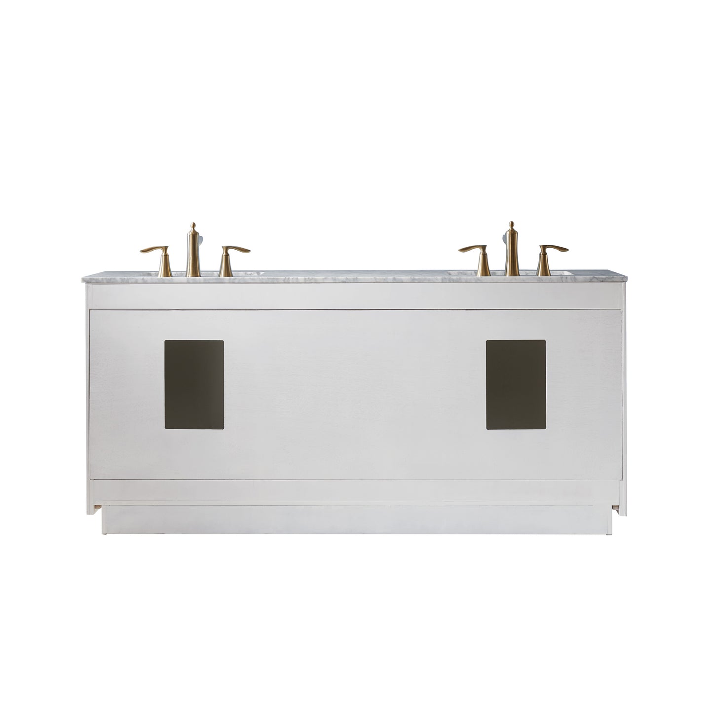 Ivy 72" Double Bathroom Vanity Set with Carrara White Marble Countertop -Altair
