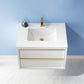 Morgan 30" Single Bathroom Vanity Set  in White with Aosta White Composite Stone Countertop - Altair
