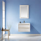 Morgan 30" Single Bathroom Vanity Set  in White with Aosta White Composite Stone Countertop - Altair