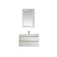 Morgan 36" Single Bathroom Vanity Set  in White with Aosta White Composite Stone Countertop - Altair