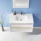 Morgan 36" Single Bathroom Vanity Set  in White with Aosta White Composite Stone Countertop - Altair