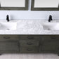 Maribella 72" Double Bathroom Vanity Set with Carrara White Marble Countertop -Altair Designs