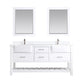 Georgia 72" Double Bathroom Vanity Set with Aosta White Composite Stone Top with White Farmhouse Basin- Altair Designs