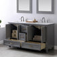 Isla 60" Double Bathroom Vanity Set with Carrara White Marble Countertop -Altair
