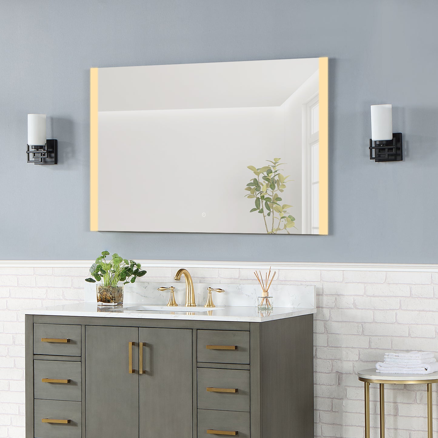 Cosenza Rectangle Frameless Modern LED Bathroom Vanity Mirror