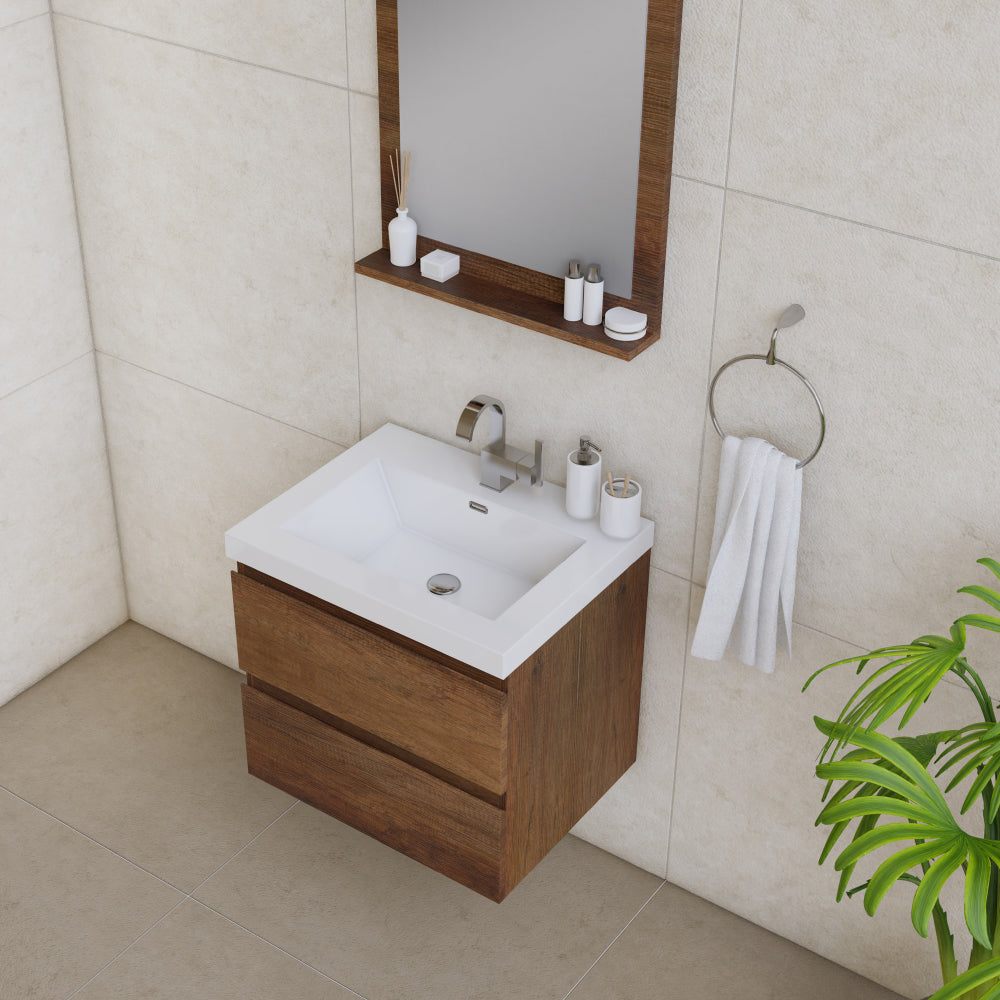 Paterno 24 inch Modern Wall Mounted Bathroom Vanity-Alya Bath