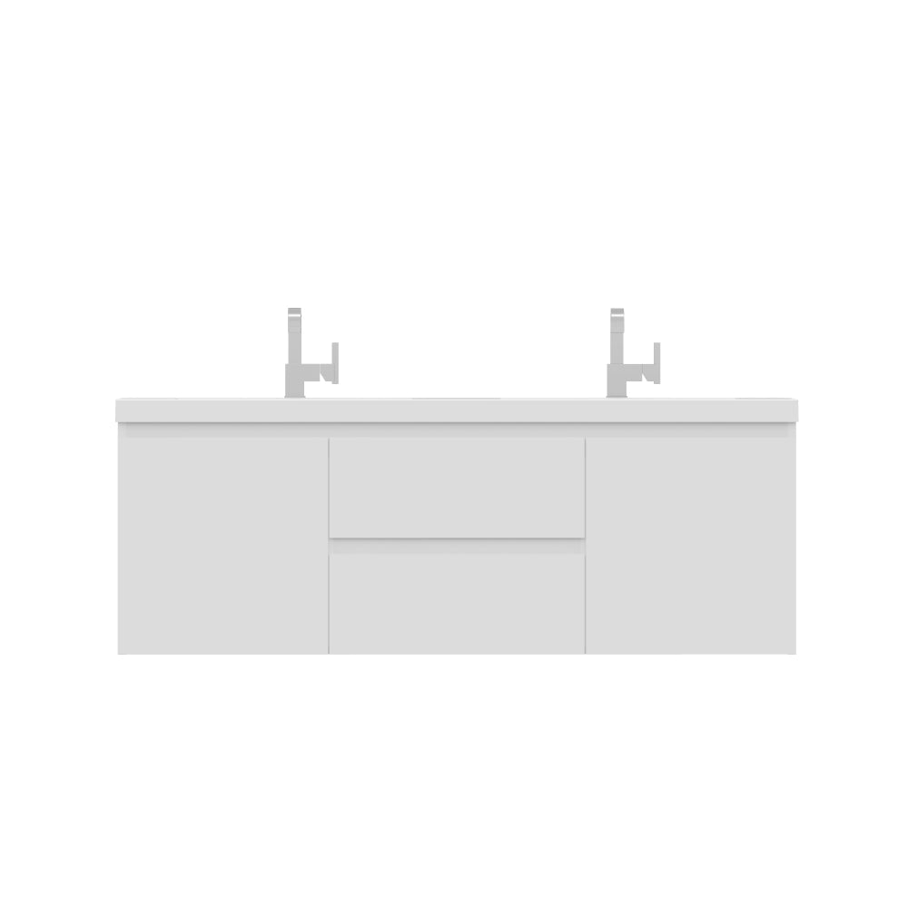 Paterno 60 inch Double Modern Wall Mounted Bathroom Vanity-Alya Bath