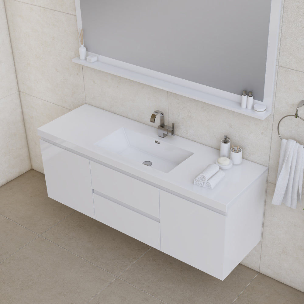 Paterno 60 inch Single Modern Wall Mounted Bathroom Vanity-Alya Bath