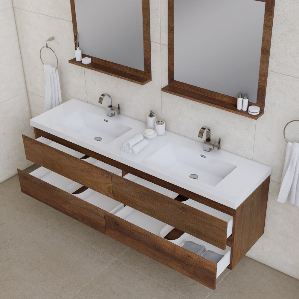 Paterno 72 inch Modern Wall Mounted Bathroom Vanity-Alya Bath