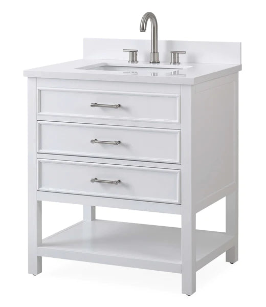 Felton 30" White Finish Single Sink Bathroom Vanity - SKU # 7206-W30 - Tennant Brand