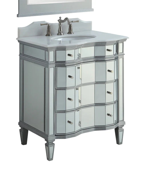 Asselin 30" Mirrored Bathroom Sink Vanity - Model # K2274-30