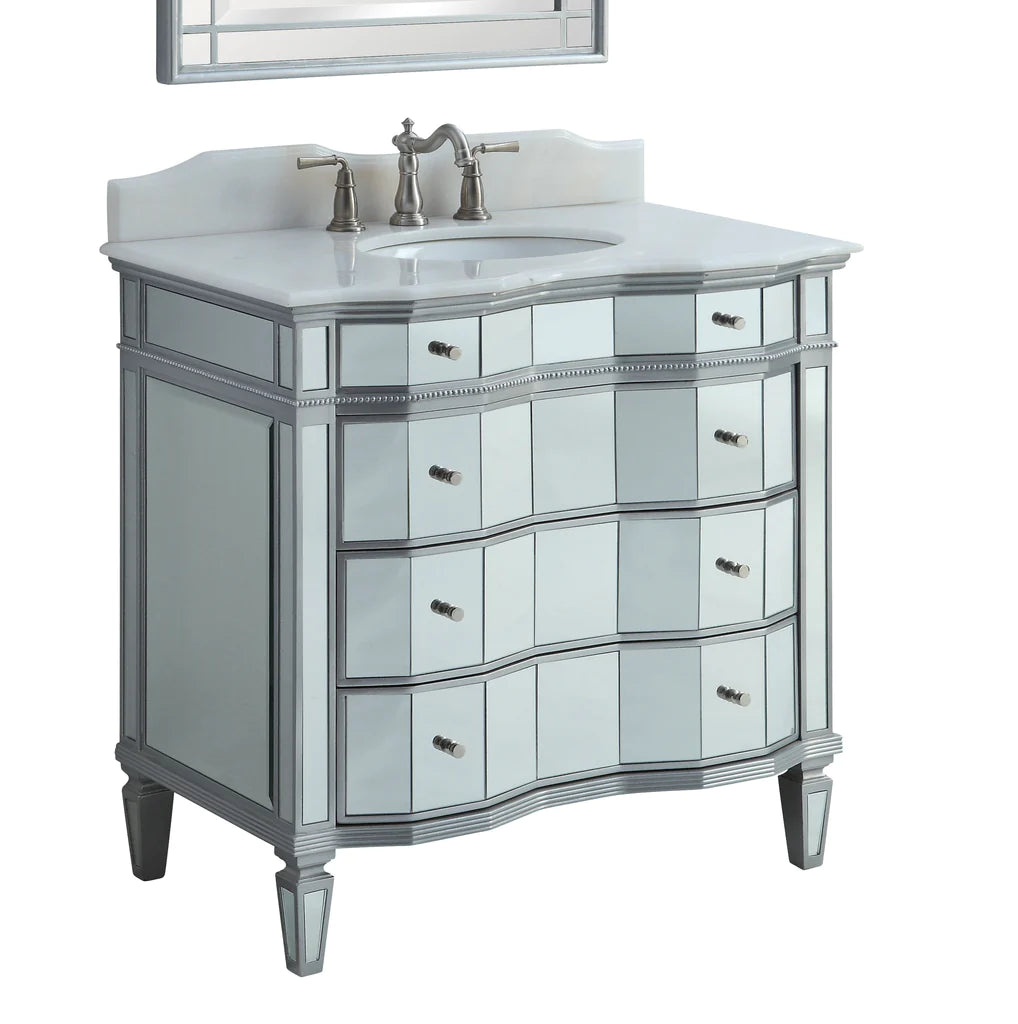 Asselin 36" Mirrored Bathroom Sink Vanity - Model K2274-36