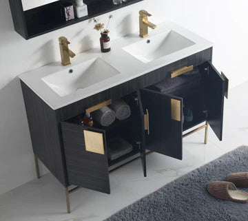 Kuro 47" Minimalistic Dawn Gray Double Bathroom Vanity CL-102DG-47QD -Tennant Brand
