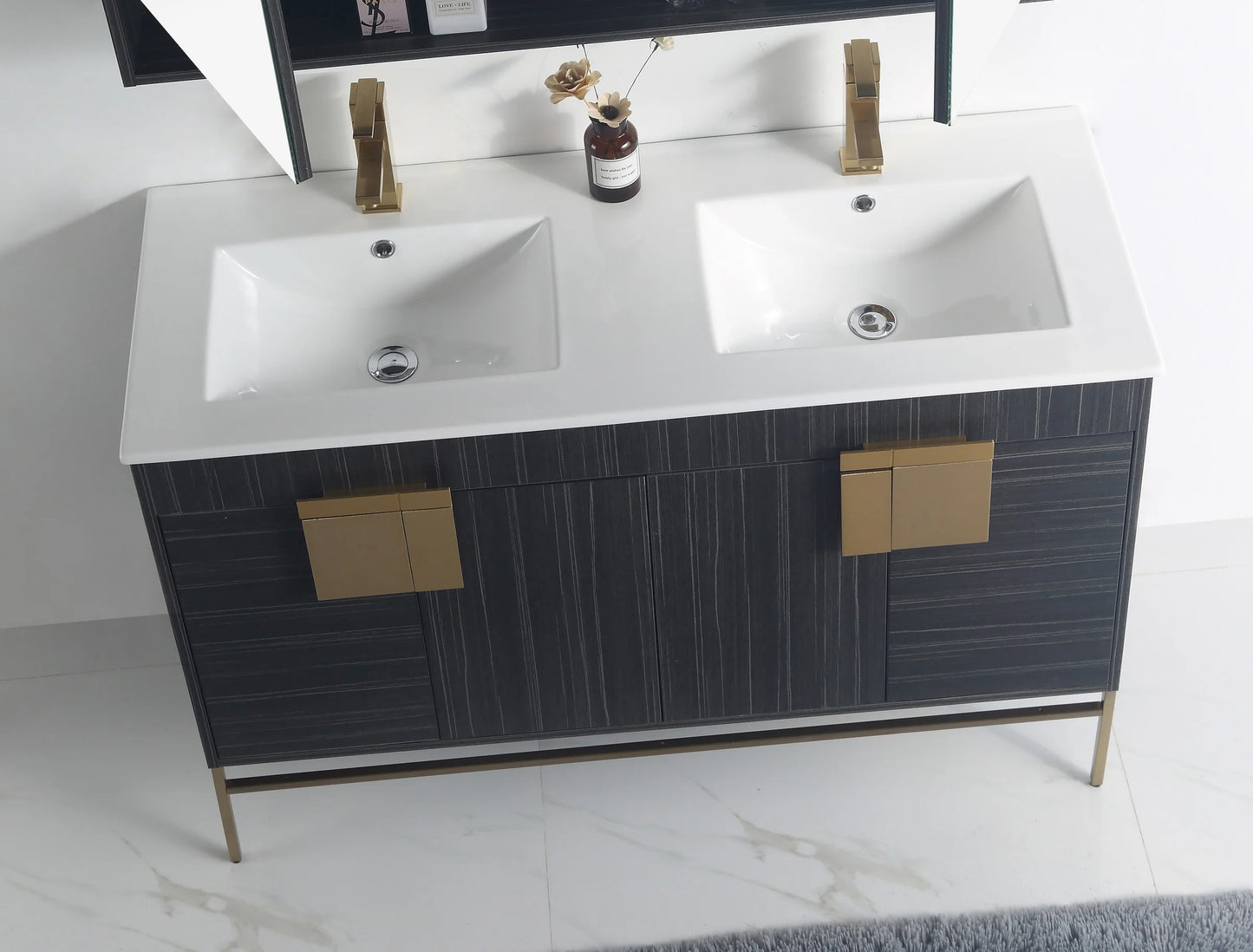 Kuro 47" Minimalistic Dawn Gray Double Bathroom Vanity CL-102DG-47QD -Tennant Brand