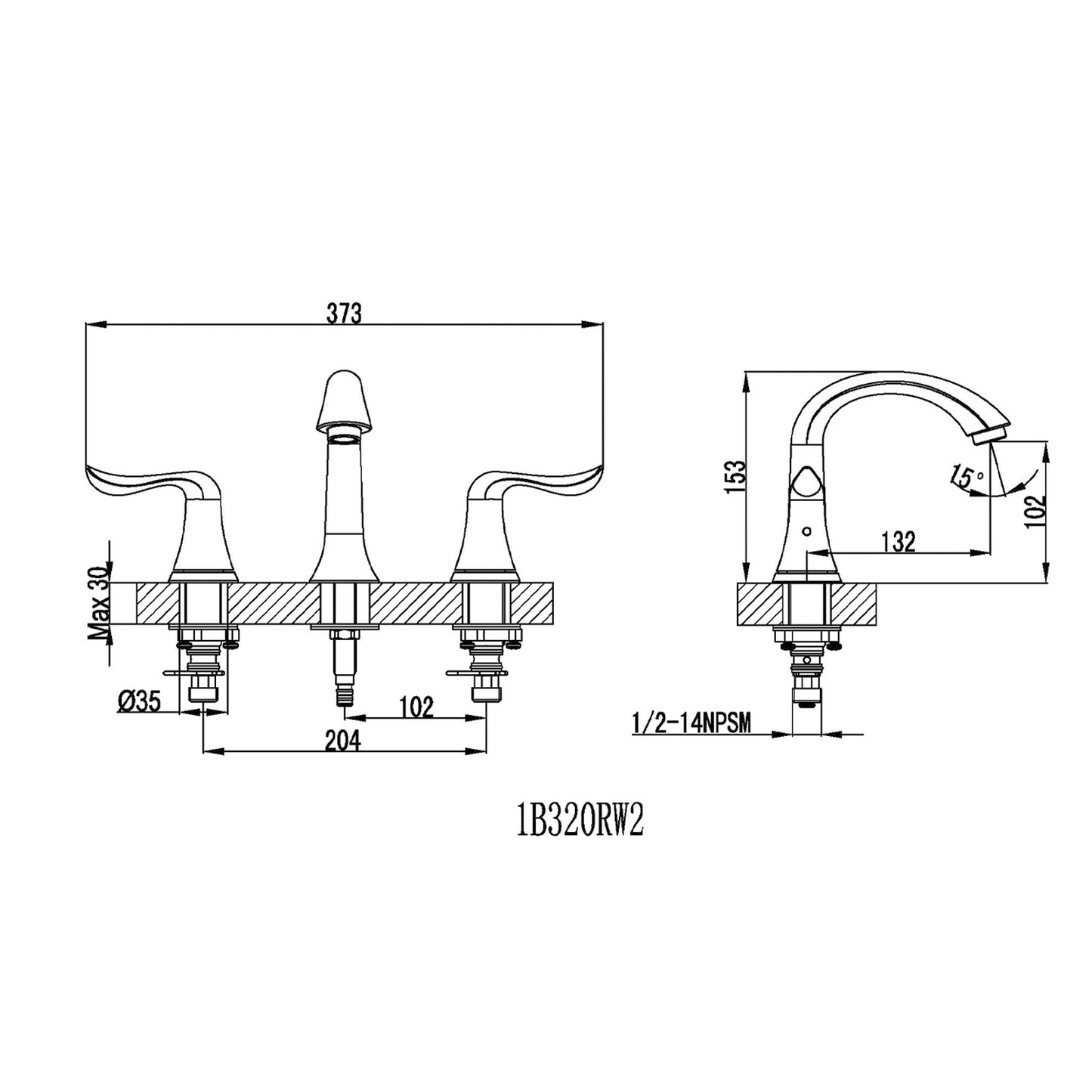 Wide Spread Lavatory Faucet – F01 114