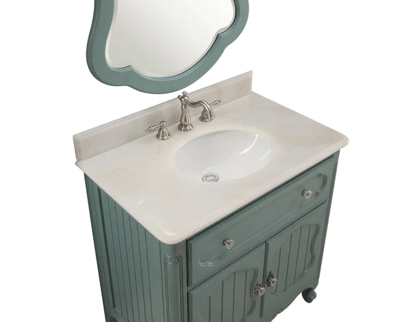 Knoxville 34” Bathroom Sink Vanity Vintage Blue - Model GD-1533BU-Benton Collection