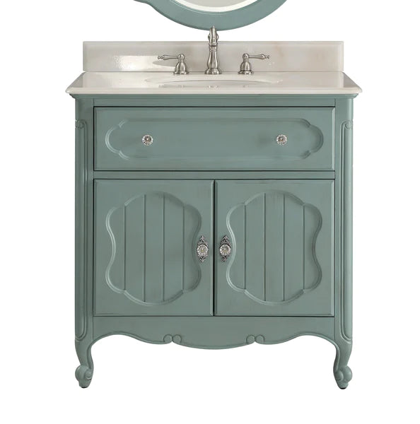 Knoxville 34” Bathroom Sink Vanity Vintage Blue - Model GD-1533BU-Benton Collection