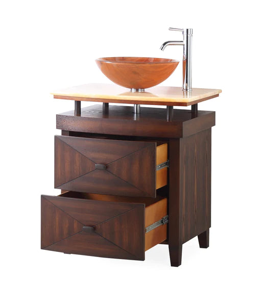 Verdana 28" Onyx counter top Vessel Sink Bathroom Vanity SW-029 - Benton Collection