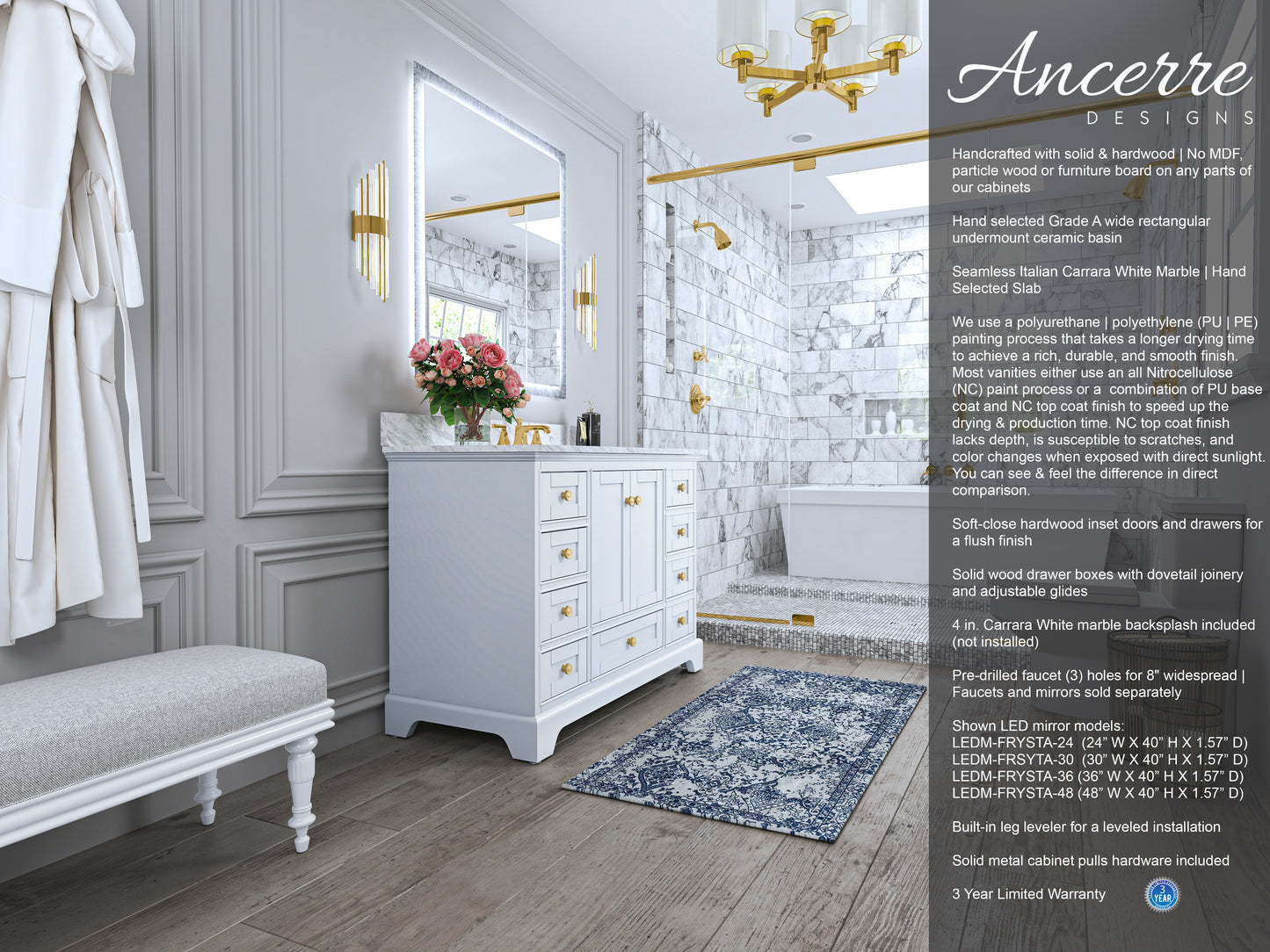 Audrey 48 in. Bath Vanity Set - Ancerre Designs
