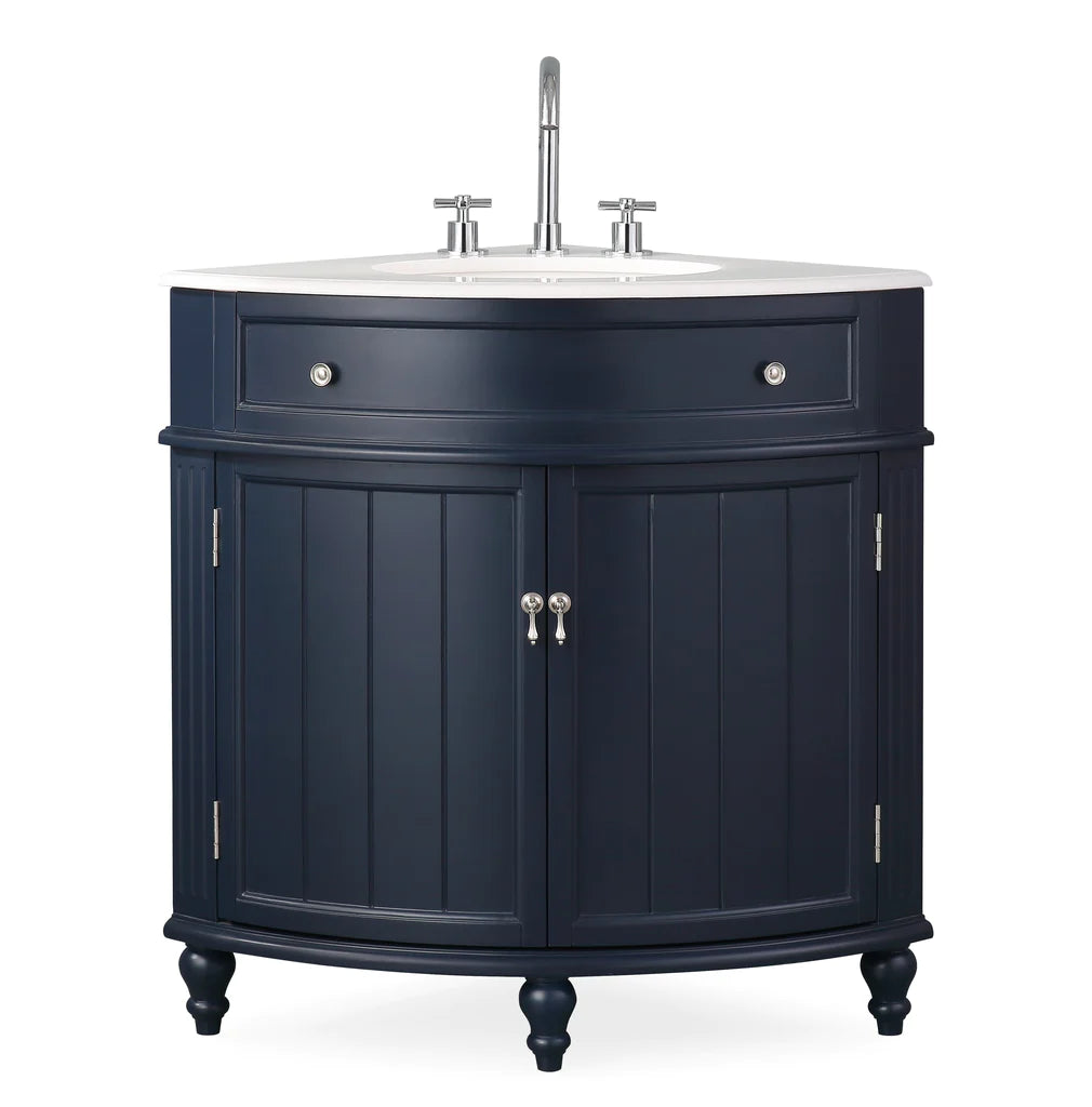 Thomasville 24"  Dark Blue Corner Bathroom Vanity - ZK-47588NB-Benton Collection