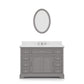 Derby 48 Inch Cashmere Grey Single Sink Bathroom Vanity With Matching Framed Mirror And Faucet From - Water Creation