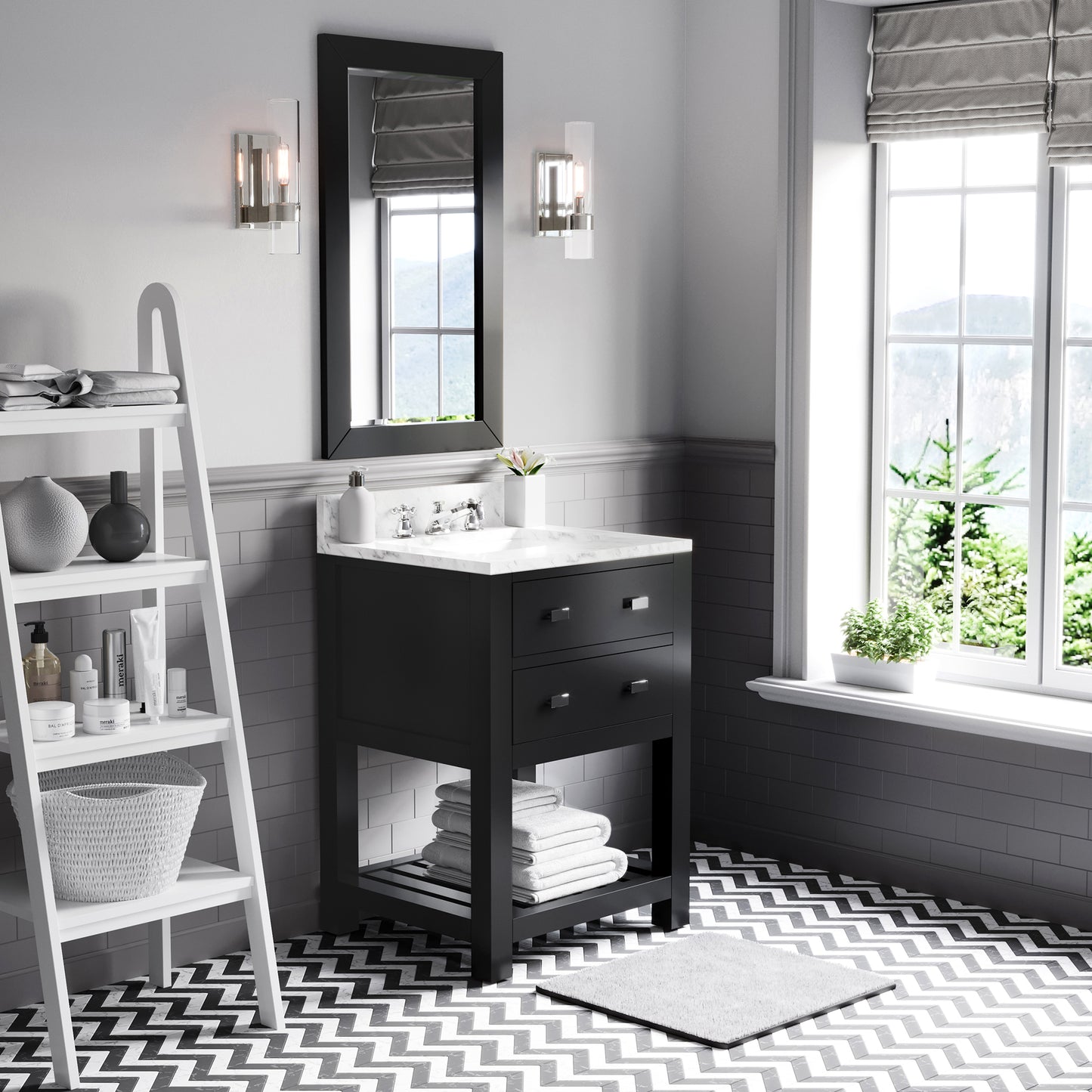Madalyn 24 Inch Espresso Single Sink Bathroom Vanity With Faucet- Water Creation