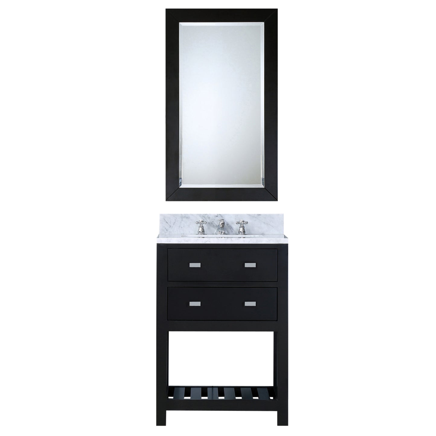 Madalyn 24 Inch Espresso Single Sink Bathroom Vanity With Matching Framed Mirror - Water Creation lection
