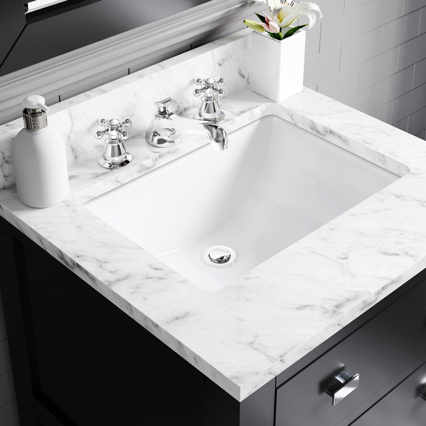 Madalyn 24 Inch Espresso Single Sink Bathroom Vanity With Faucet- Water Creation