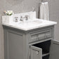 Derby 24 Inch Cashmere Grey Single Sink Bathroom Vanity With Matching Framed Mirror- Water Creation