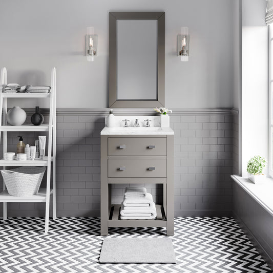 Madalyn 24 Inch Cashmere Grey Single Sink Bathroom Vanity - Water Creation