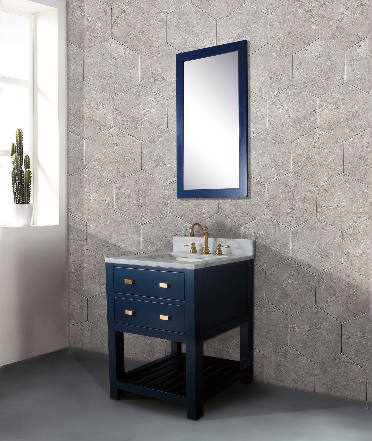 Madalyn 24 Inch Monarch Blue Single Sink Bathroom Vanity- Water Creation