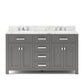 Madison 60 Inch Cashmere Grey Double Sink Bathroom Vanity - Water Creation