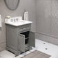 Derby 24 Inch Cashmere Grey Single Sink Bathroom Vanity With Matching Framed Mirror And Faucet- Water Creation