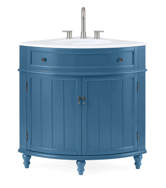 Thomasville 24" Teal Blue Corner Bathroom Vanity - ZK-47522TB-Benton Collection