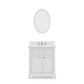 Derby 30 Inch Pure White Single Sink Bathroom Vanity With Matching Framed Mirror And Faucet - Water Creation